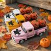 Legierte LKW-Figuren Halloween Pick-up Figur, Hält Kürbis Vintage Auto Statue, Partyzubehör Miniatur Fahrzeug Ornament für Feiertage