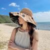 Fashion Bucket Hat Women's Summer Vinyl Sunscreen Large Brim Hollow Polka Dot Face Shade Sun Hat Sun Hat