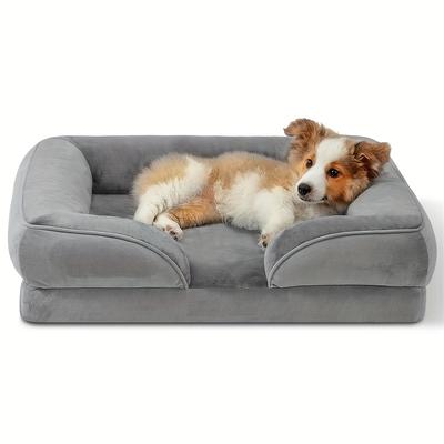 Cama ortopédica de espuma de memória à prova d'água para cães grandes e médios, capa lavável removível, fundo antiderrapante