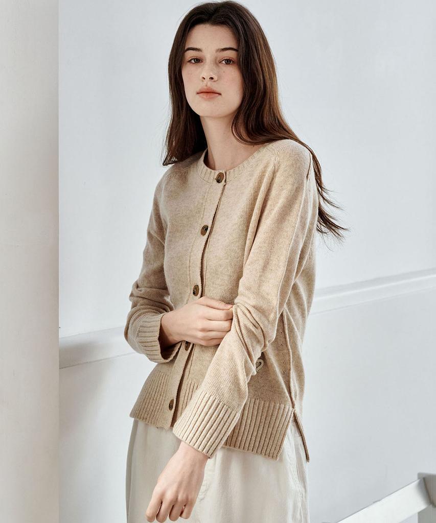 MALOUPE 8102 Raglan Knit Cardigan (Beige)