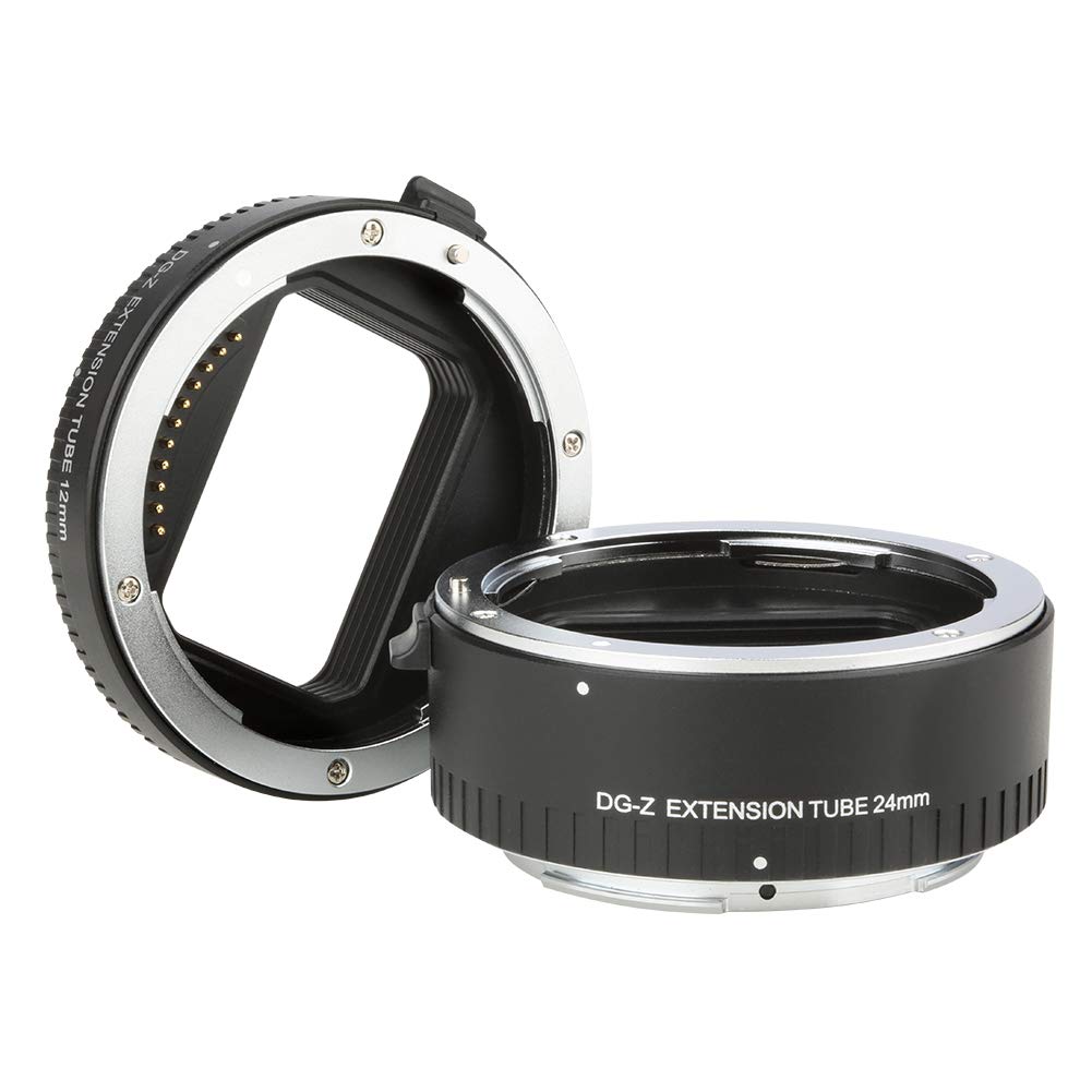 Ring 12mm 24mm AF Autofocus Extension Metal Macro Adapter Ring for Nikon Cameras DG-Z Close-Up Set, + Tube, Black, Z-Mount
