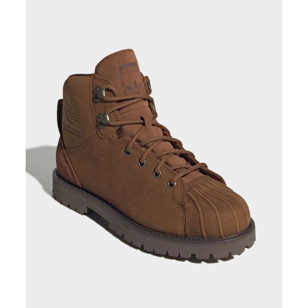adidas Originals Superstar Leather Waterproof Durable Classic Round Toe Lace-Up Comfortable High-Top Outdoor Boots Unisex Boots IH9330