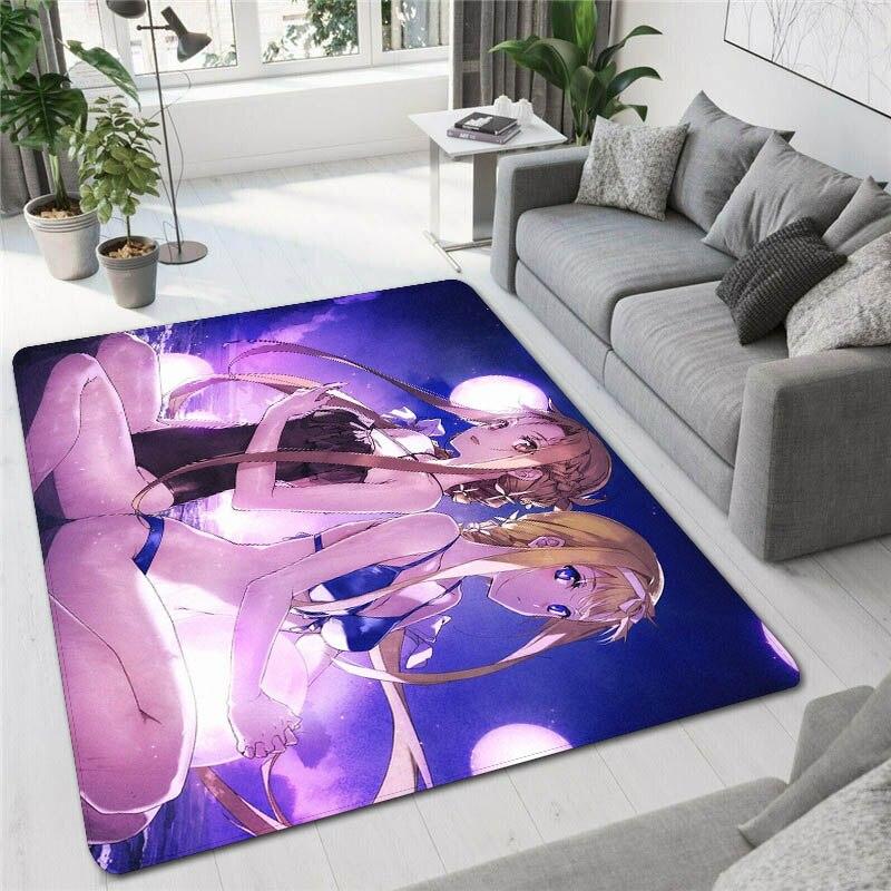 Sexy Asuna Cartoon Adult Carpet Living Room Bedroom Beautiful Large Carpet Balcony Bathroom Anti-slip Door Mat Birthday Gift