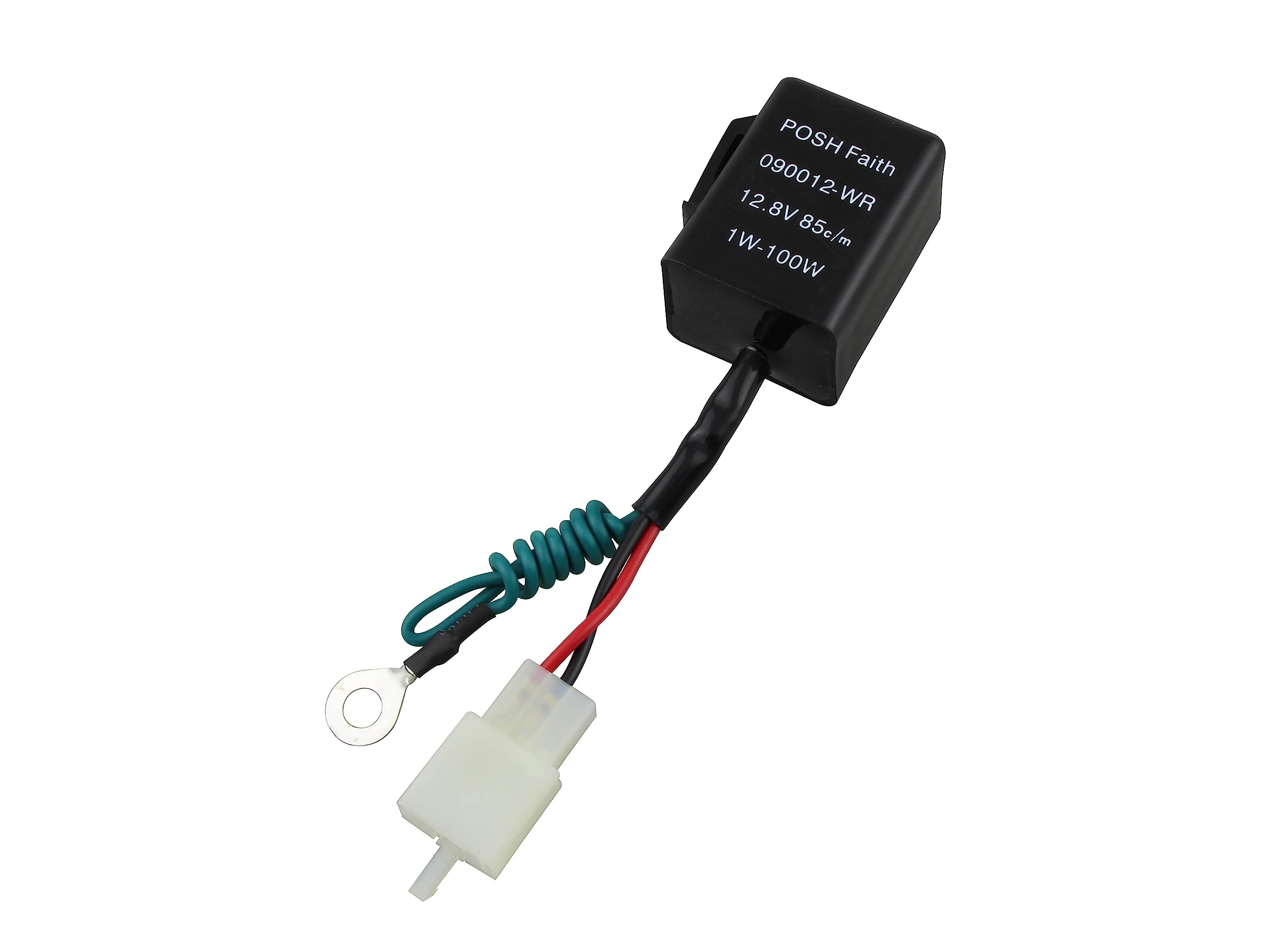 

POSH FAITH 090012-WR Мотоциклетные принадлежности Широковаттное реле указателей поворота (Светодиодная совместимость) 2-проводной + Земля