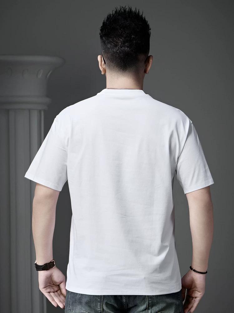 European Men's Trendy Brand Letter-Printed Short-Sleeved T-Shirt 2025 New Summer Loose Round-Neck Half-Sleeved Casual Top