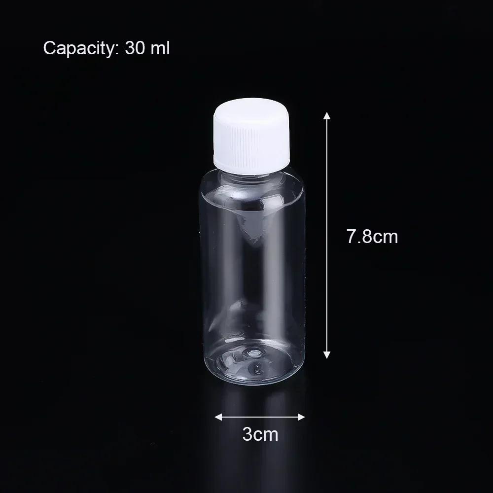110Pcs Refillable Bottles 10Ml 20Ml 30Ml 50Ml 80Ml 100Ml Plastic Pet Clear Empty Seal Bottles Sample Containers With Screw Cap
