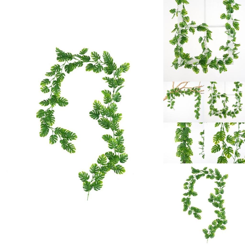Faux Plant Monstera Deliciosa Liebm Vines Wall Hanging With Silk Flowers For Wedding And Restaurant Interior Decor
