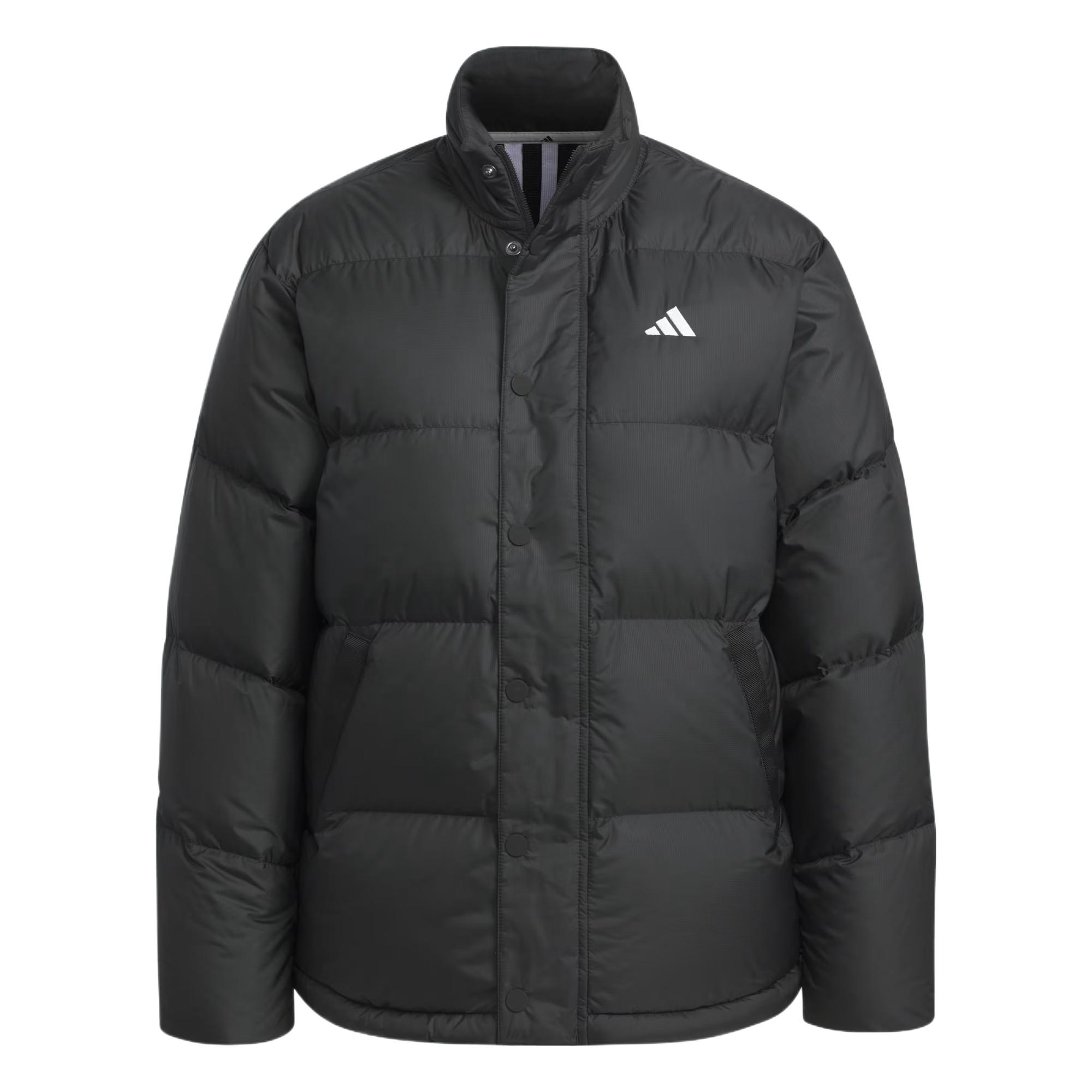 

Adidas Wind.Rdy Soft Comfortable Trendy Versatile Solid Color Striped Down Jacket Women Jacket Black IS4796 L