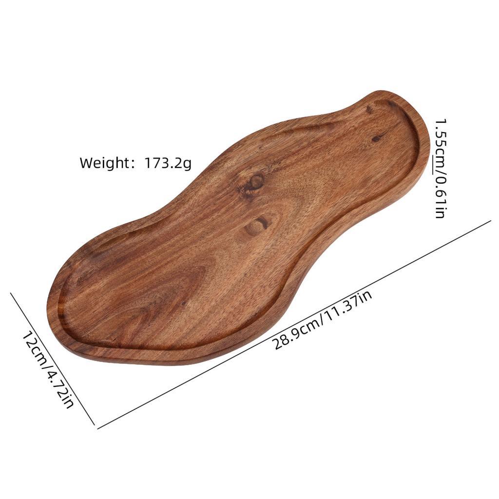 Acacia Wood Serving Tray Cake Appetizer Plate Home Decor Decorative Food Dish Kitchen Countertop Charcuterie Board Sushi Plate