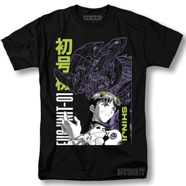 Neon Genesis Evangelion EVA Unit01 Shinji Ikari Anime Manga Japanese T-shirt S
