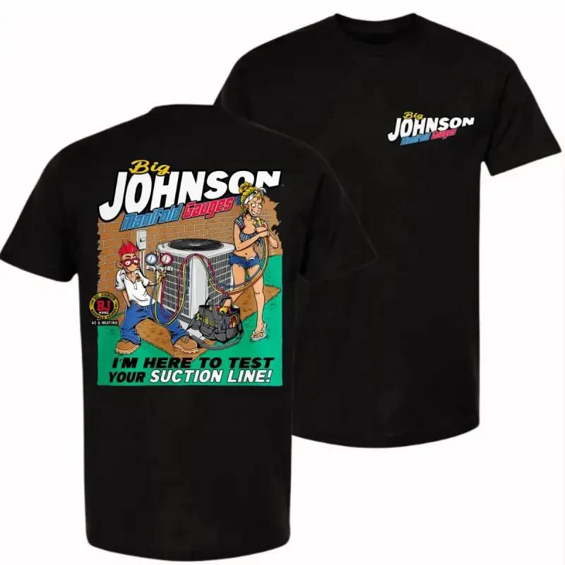 Big Johnson Manifold Gauges Graphic T-Shirt – Vintage Funny Mechanic Tee, HVAC T Unisex T-Shirt XXXL