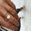 9pcs Retro Fashion Gold Twist Ring Set Elegant Geometry Finger?Ring Women Jewelry Accessories Gift