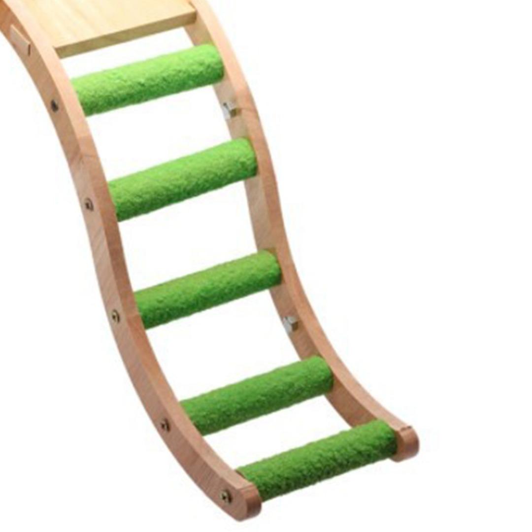 1PC Parrots Wooden Ladder Climbing Bridge Bird Perch Stand Chewing Toy Play Platform