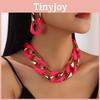 Female Trendsetting Jewelry Set With Fluorescent Colors And Electroplated Craft For Casual Wear