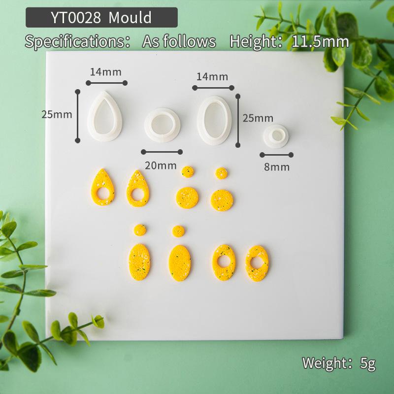 Polymer Clay Cutter Geometry Clay Embossed Molds for Earrings Jewellery Making DIY Soft Pottery Handmade Earrings Cutting Mold