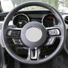 3pcs Carbon Fiber Interior Steering Wheel Cover Trim For Ford Mustang 2015-
