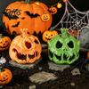 Halloween Table Centerpiece 3D Printed Skull Pumpkin Candle Holder, Hollow Design Ornament Figurine, Multifunctional Ambient Lampshade for Party