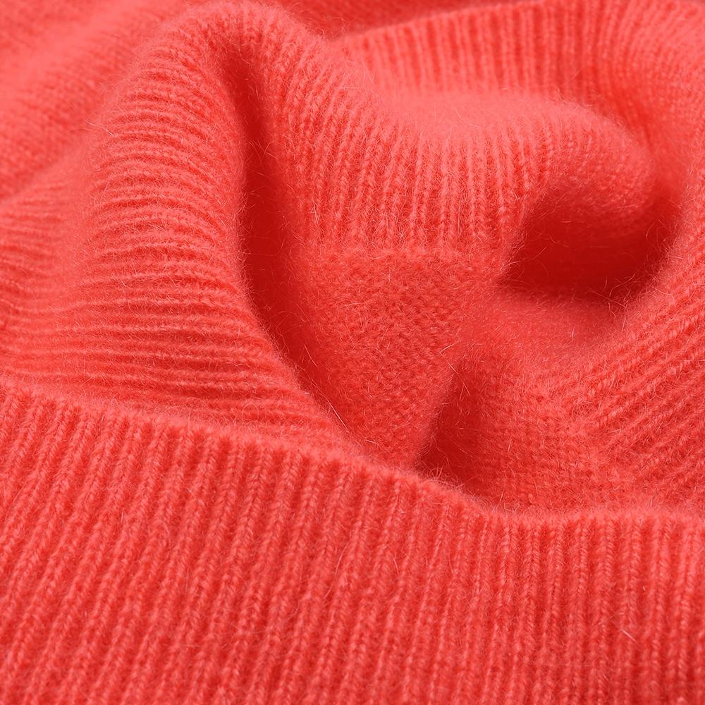 Dámský kašmírový svetr s kulatým výstřihem pro teplo a pohodlí pletený svetr s dlouhým rukávem