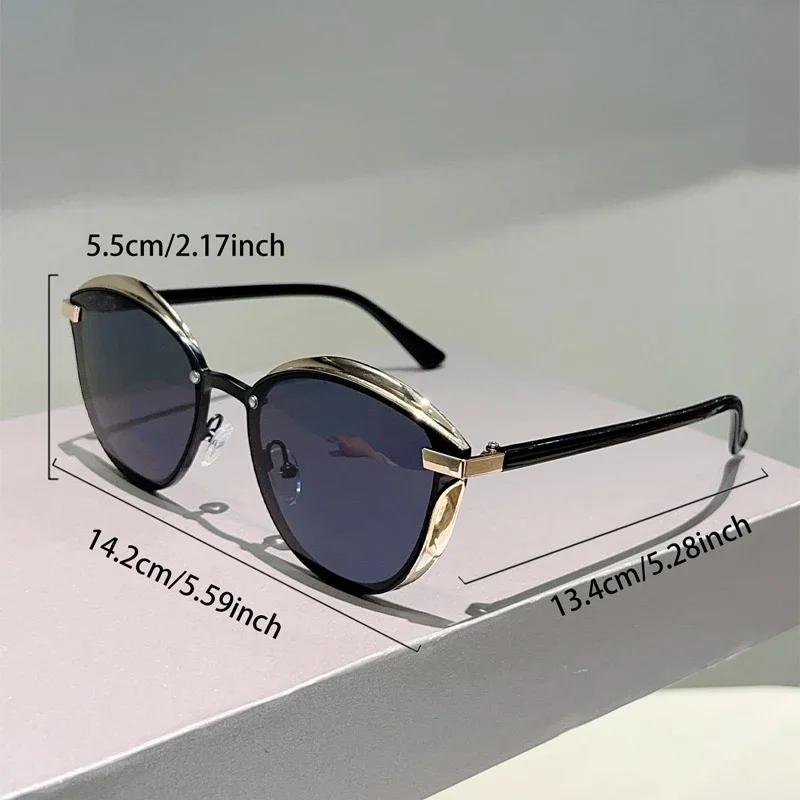 Óculos de Sol Vintage Oversized Femininos Novos na Moda Espelhados para Exterior Casual Tons Ins Estilo Coreano Trendy Decor Óculos de Sol