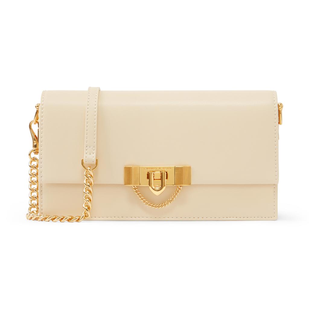 New CHARLES&KEITH PU Crossbody Bag, Shoulder Bag, Wallet Women's Beige/Black/Green/Pink CK6-10701189