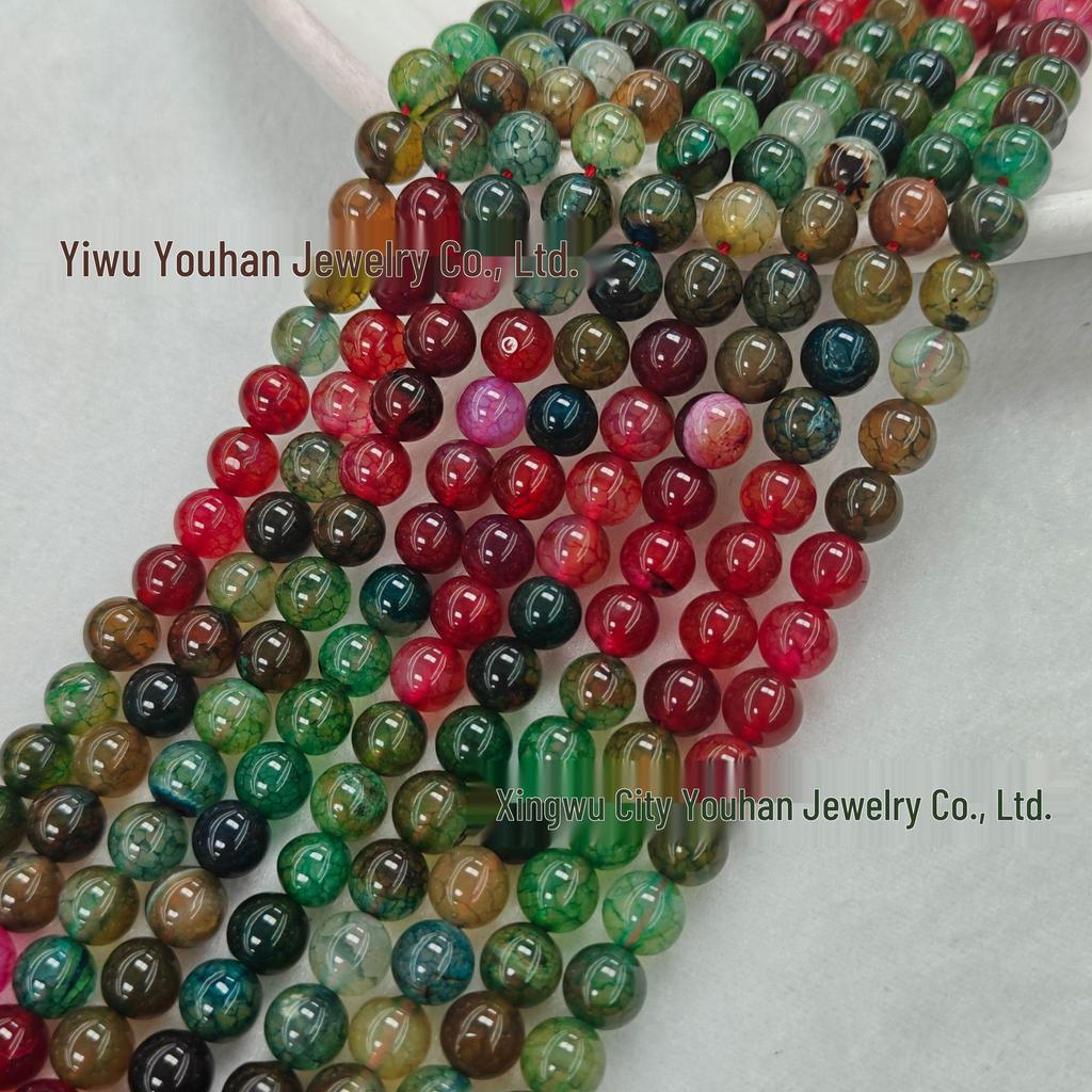 Natural White Stone Enhanced 6-10mm Round Beads String for Three-Color Alxa Bracelet Necklace Accessories