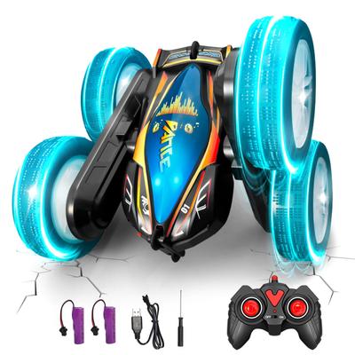 Goncliff C700 4WD Stunt Radio Control Car for Kids, Double-Sided Driving, 360-Degree Rotation, Two Rechargeable Battery Charging Ports, LEDs & Music,