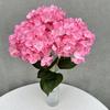 Hot Sale 5 Heads Artificial Hydrangea Bouquet Silk Hydrangea Burgundy Artificial Flowers Bouquet for Wedding Event Decoration