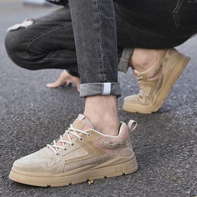 Fashion Men Casual High Quality Leather Shoes Fashion Boy Sports Shoes Wear-resistant Outdoor Tooling Shoe Lace-Up Flats Trekking Shoes