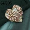 SKEDS Women Men Fashion Classic Crystal Heart Pearl Badges Vintage Exquisite Rhinestone Banquet Party Accessories Brooch Pin