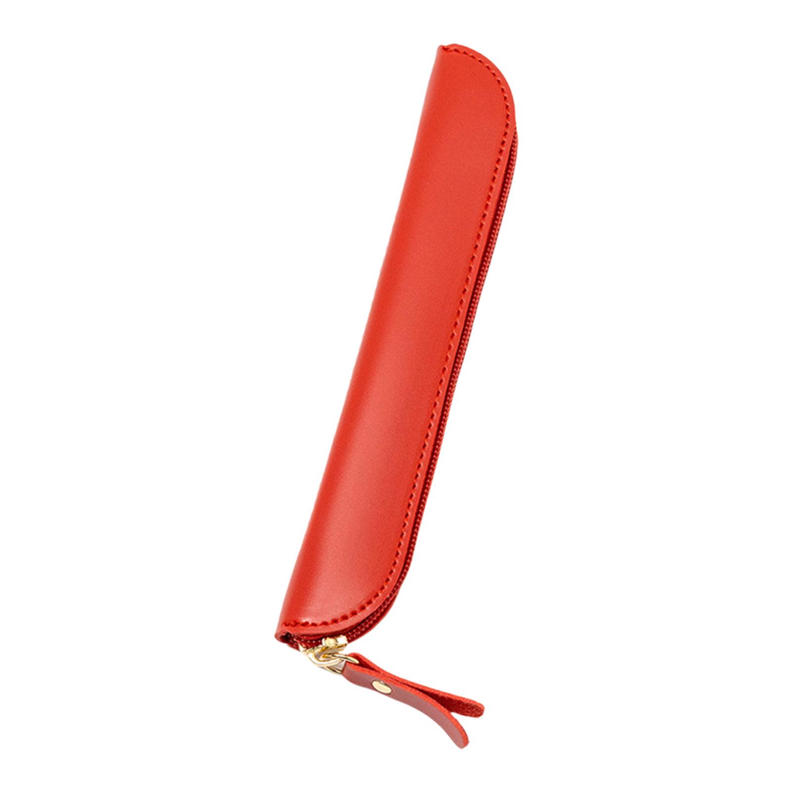 

Чехол для ручки из искусственной кожи, защитный чехол ручной работы, защитный чехол для шариковой ручки, карандаша красный