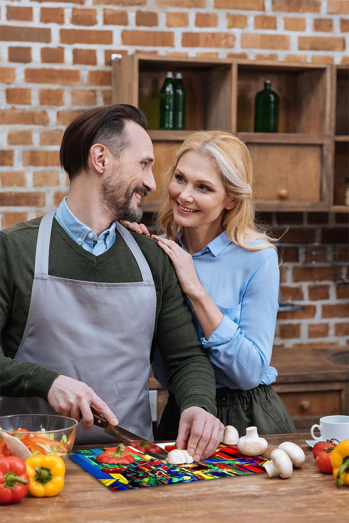 Szklana Płyta Deska Do Krojenia 52X30 Miasto