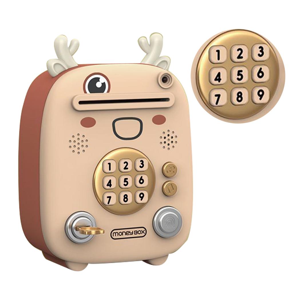 Mini Piggy Bank Singing Electronic Piggy Bank Money Storage Box with Fingerprint Password Face