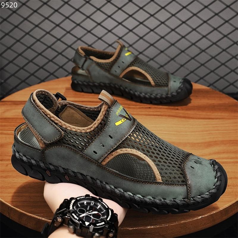 Men's Sandals, Easy to Wear for Leisure, Mesh Shoes for Driving, Outdoor Waterproof Beach Shoes, Cool Slippers New Style for Men