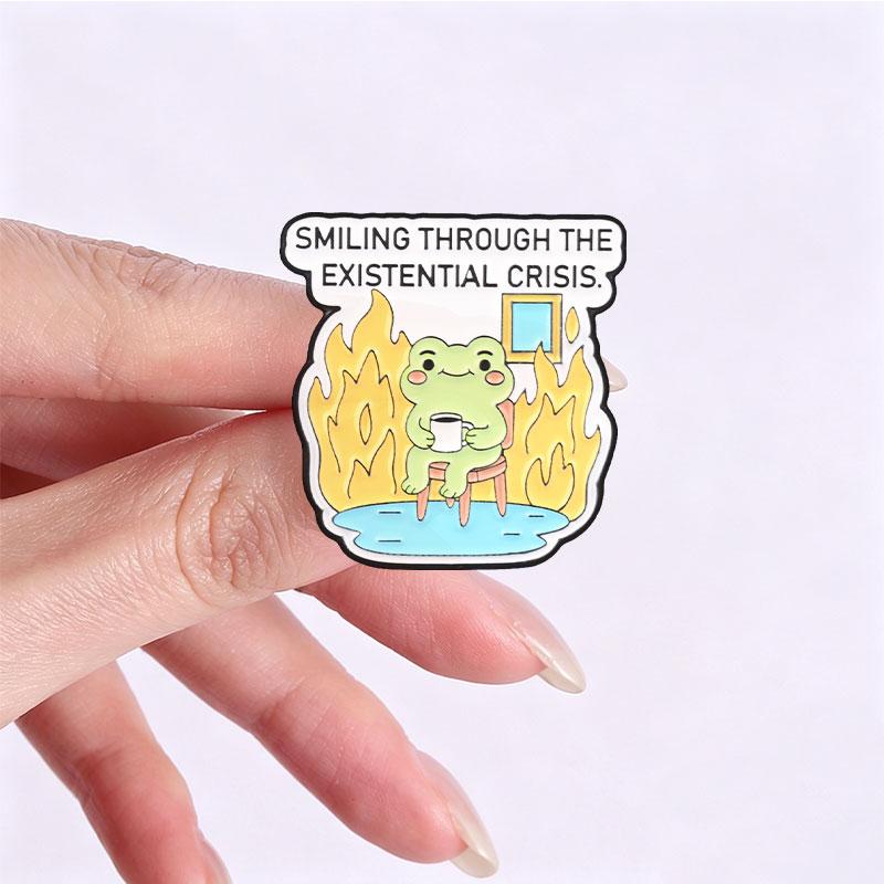 Cute Cartoon Frog Badges I Have To Say Weird Stuff Or I'll Die Enamel Pin Doom Scroll Responsibly Brooch Accessories