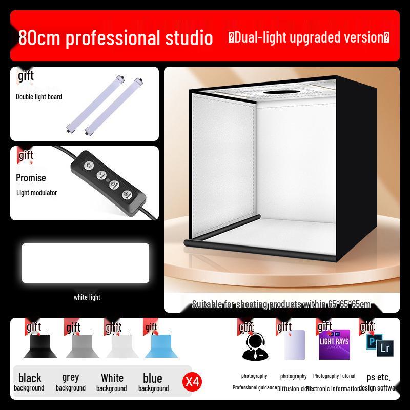 Professional White Background Light Box for E-commerce Photography, Small Still Life and Ghostless Image Shooting