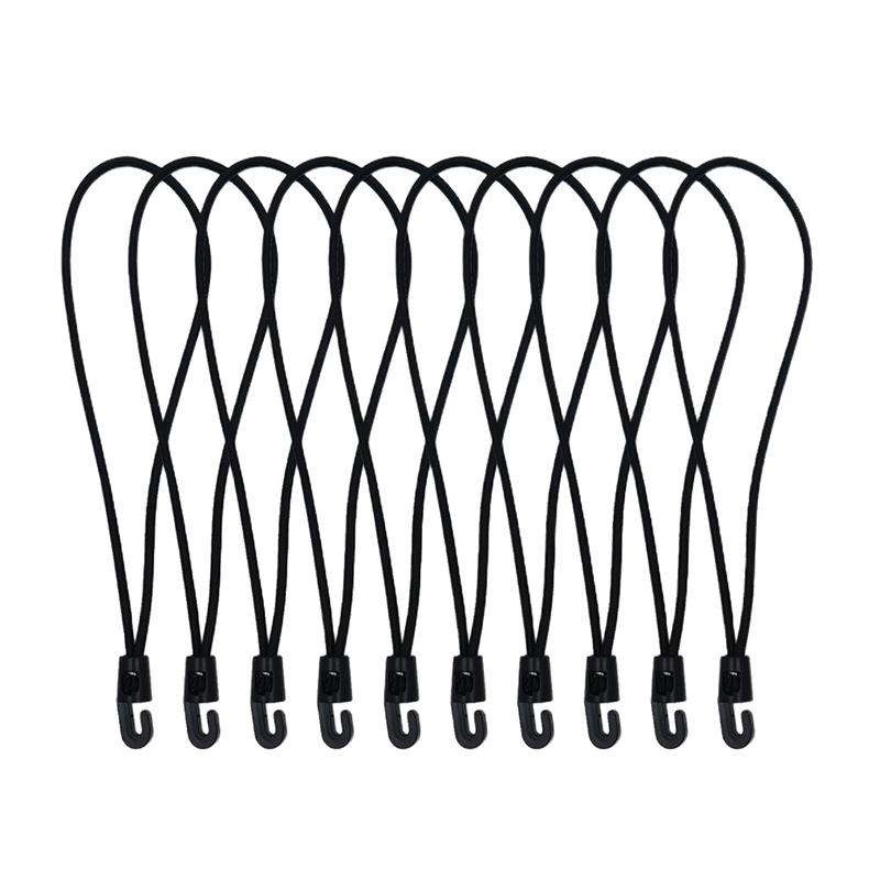 10 Peças 10/15/25cm Corda Elástica Cordão Elástico Nylon Bungee Para Lanterna Chave Bastão de Caminhada Garrafa de Água Organizador de Equipamento Viagem Ca