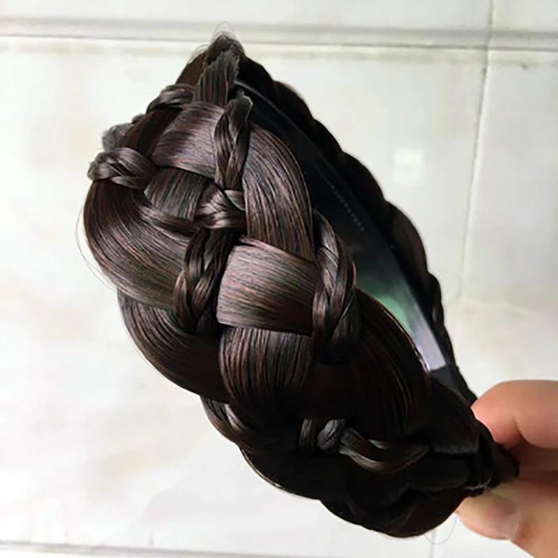 Modische Twist-Perücken-Stirnbänder für Damen Breite Fischgrätenzöpfe Haarbänder Handgefertigter Kopfschmuck Hairstyle Kopfbedeckung Accessoires Geschenk