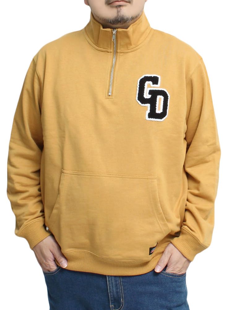 

Dickies Genuine Dickies Half-Zip Sweatshirt, Men s, Large Size, Logo Print, Fleece, Stand-Up Sweatshirt, Size 5L, Mustard (26)