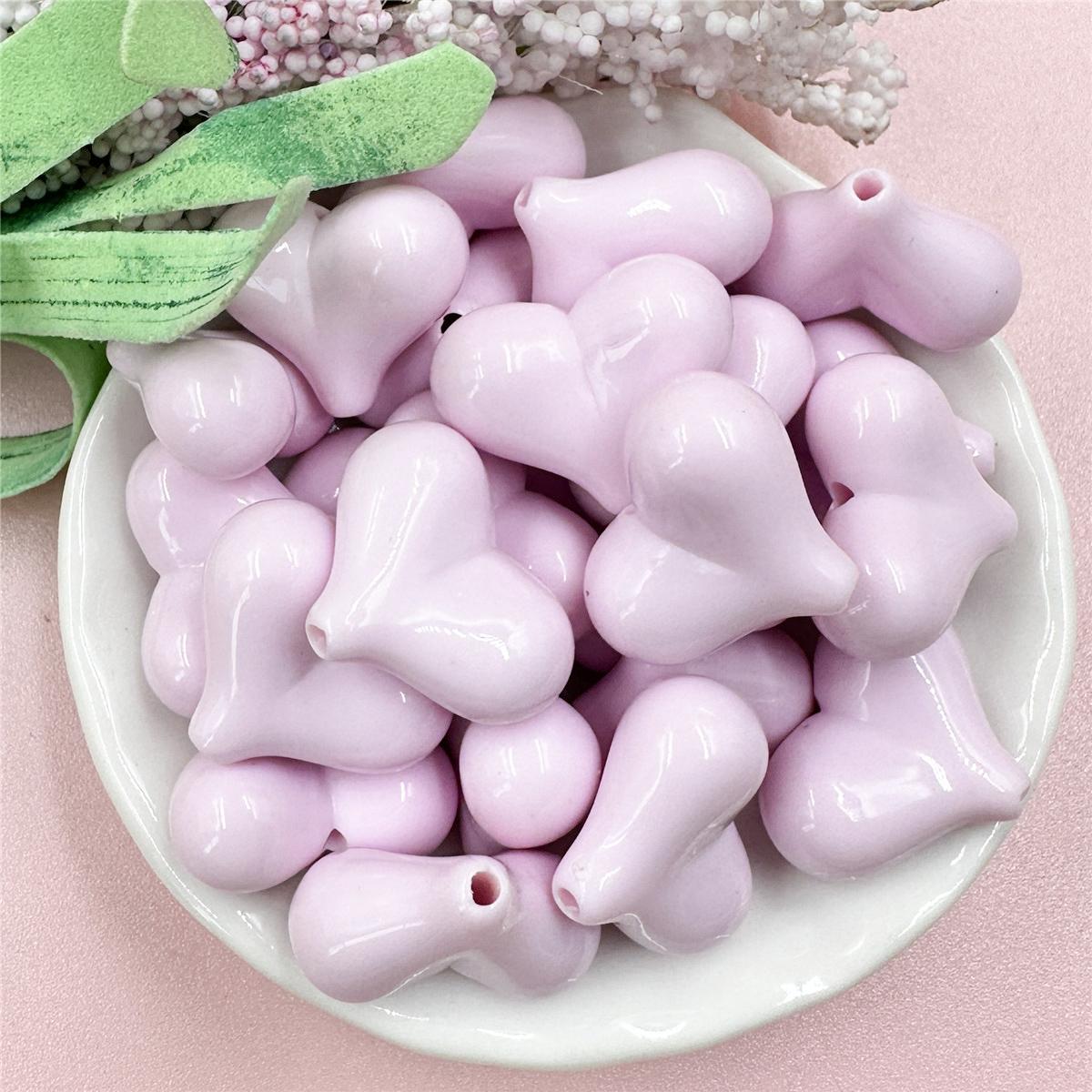 

Простой модный акриловый брелок ручной работы «сделай сам», ювелирные изделия, сердце, свободные бусины 16,5x21 мм, браслет, 20 шт., аксессуары, макаронные бусины, изысканные ювелирные изделия светло-фиолетовый