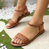 2025 Women's Classic Round Toe Open-toe Sandals Summer New Fashion Comfortable Solid Color Women's Shoes Large Size