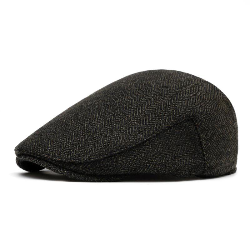Men Classic British Newsboy Cap Imitation Wool Beret Retro Forward Hat Vintage Adjustable Cap