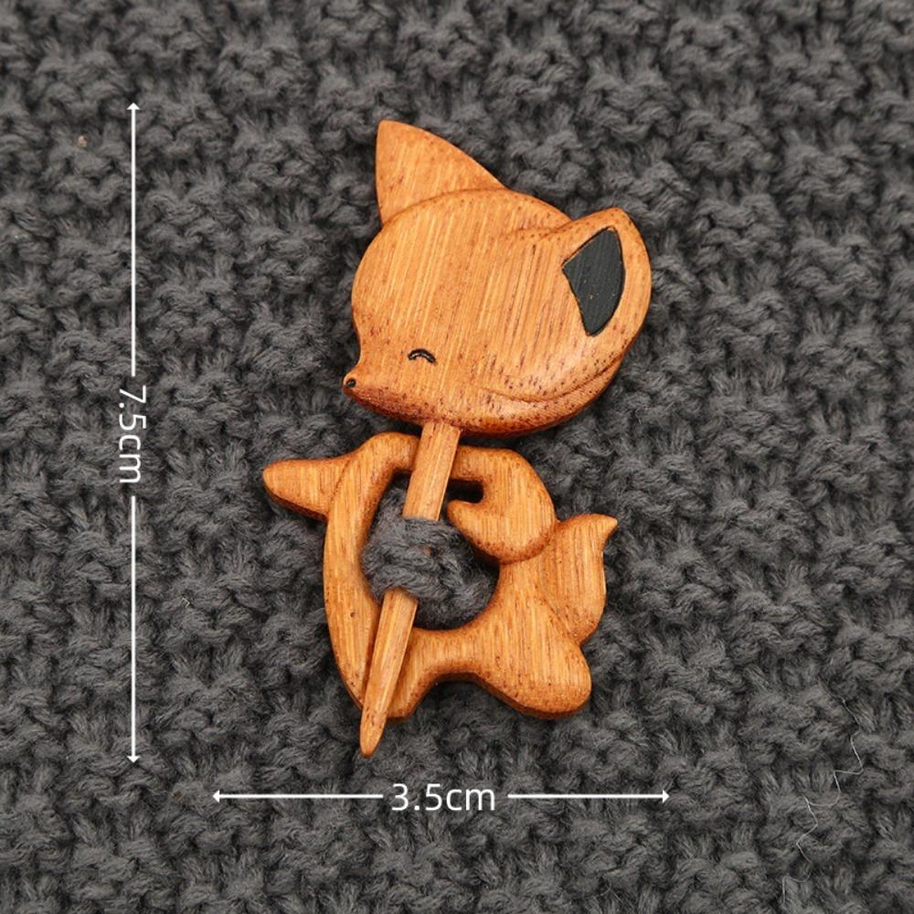 Cartoon Wooden Brooch Unisex Design Scarf Buckle New Animal Sweater Pin  Clothing Accessorres