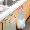 1Pc Creative Plastic Door Back Garbage Bag Rack Kitchen Cabinet Door Rear Cloth Hanger Storage Hook Bracket Simple Kitchenware