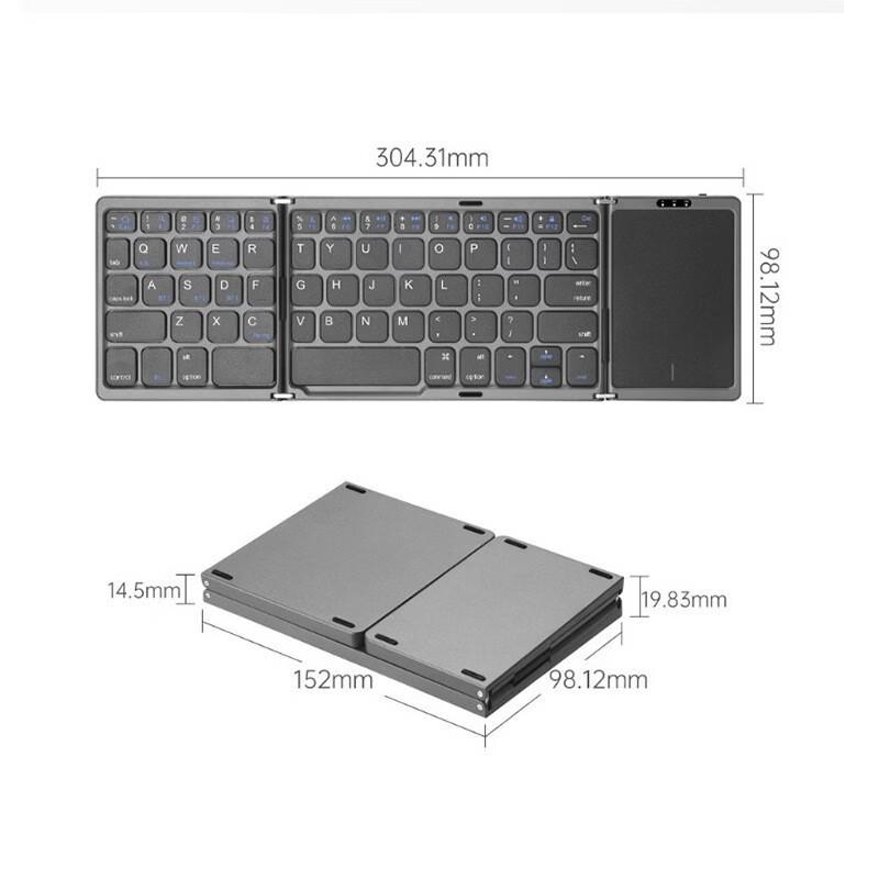 OLOEY Portable Foldable Bluetooth Keyboard with Touchpad