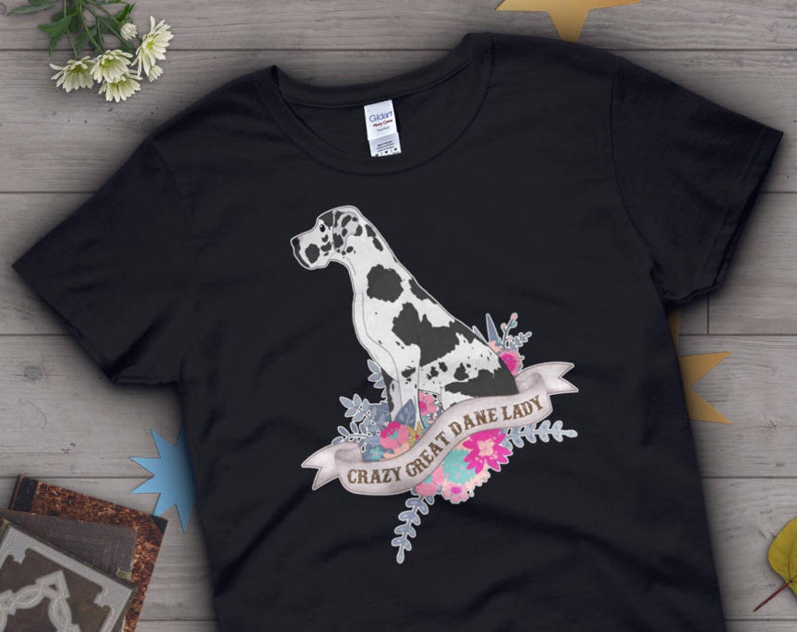 Great Dane Shirt, , Dog Lover Gift, Cute Great Dane Mom T-shirt, Great Dane Lover TShirt, Pet Graphic Tee, Tops, Pink Blue Navy Black 110