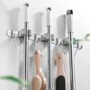 Wall Mounted Mop Rack  2 Racks And 3 Hooks  Stainless Steel Mop Rack Receive 2ML