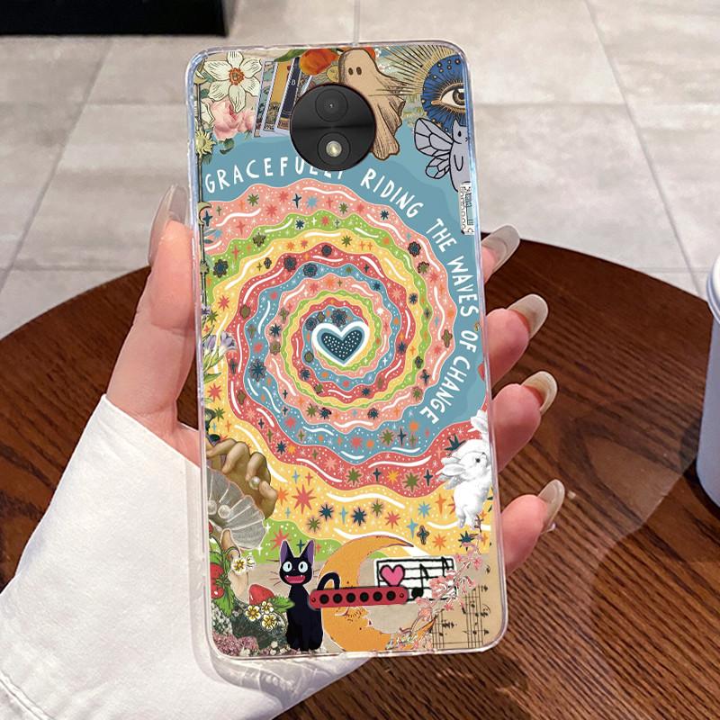 Casing For Motorola Moto C Plus Case Aesthetic Cute Cat Astronaut Transparent Soft Silicone Back Cover Moto C CPlus Phone Case