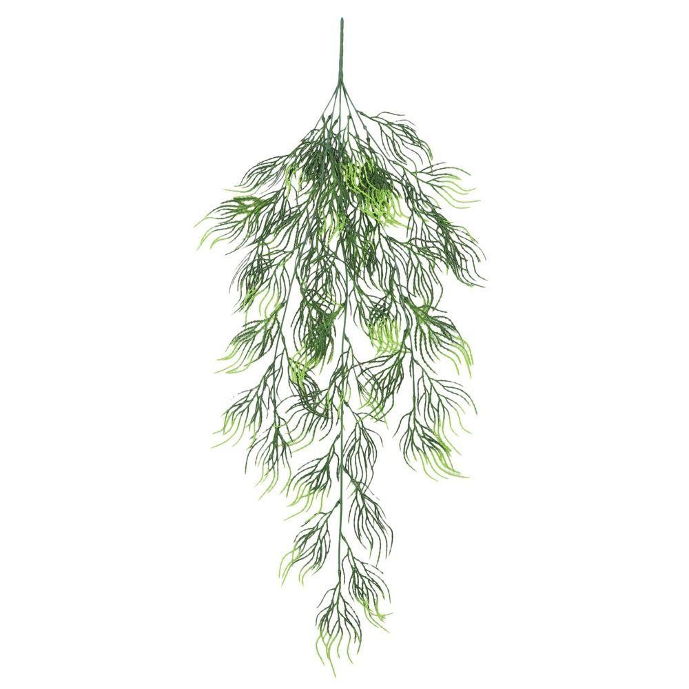 80cm Length Artificial Hanging Vines Plastic Leaves Green Color Artificial Plant Decor 5 Heads Hanging Design