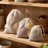 Reusable Vegetable Storage Bags Cotton Mesh Bag with Drawstring Closure, Eco-friendly Washable Eco Conscious Food Keeper Organizer, Sustainable