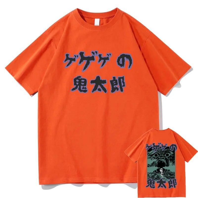 Japanese Anime Gegege No Kitaro Graphic T-shirt Unisex Vintage T Shirts Unisex Women Manga Casual Tees Unisex 100% Pure Cotton Tshirt